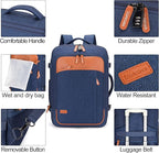 Lumesner Carry on Travel Backpacks, Extra Large 40L Flight Approved Bag for Men & Women,Expandable Suitcase Backpack With 4 Packing Cubes,Water Resistant Luggage Daypack Business Weekender Bag, Blue