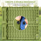 FUN PAC Camping Sleeping Pad, Ultralight Camping Mat with Pillow, Built-in Foot Pump Inflatable Sleeping Pads Compact for Camping Backpacking Hiking Traveling Tent,Single,Green