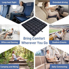 Airplane Seat Cushion for Long Flights Press-Type Inflatable Travel Seat Cushion with 3D Air Cells Portable Comfort Support Pad for Car, Office Chair & Stadium Bleachers Relieves Sitting Fatigue