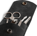 Hide & Drink, Double Nail Clipper Case, Beauty & Personal Care, Commuter and Nomad, Grooming Case, Home & Travel Essentials, Manicure Kit Storage, Full Grain Leather, Handmade (Charcoal Black)