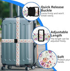 Luggage Straps for Suitcases, Travel Adjustable Belt with Quick Release Buckle, Heavy Duty Nylon Bag Packing Strap, Unique Bright Identifiers Business Travel Accessories (2 Pack) - Colorful Daisy