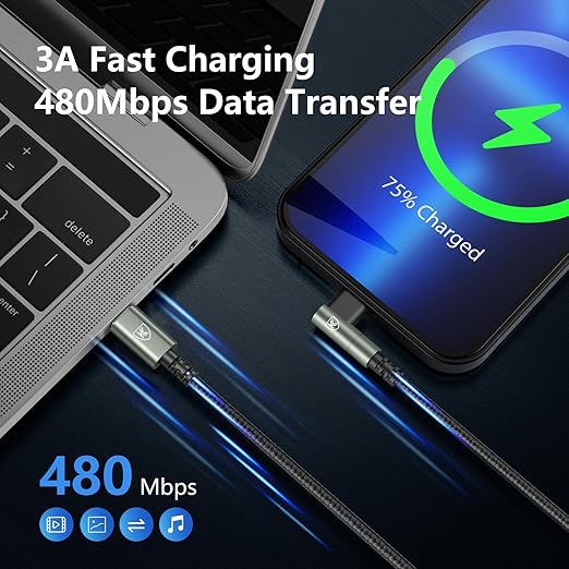 USB C to Lightning Cable 10FT [Apple MFi Certified] 3Pack Long iPhone Charger Cable 90 Degree i Phone Fast Charging Nylon Braided USB Lightning Cable for iPhone 14/13/12/11/Pro/Max/Plus/8/7/6/5S