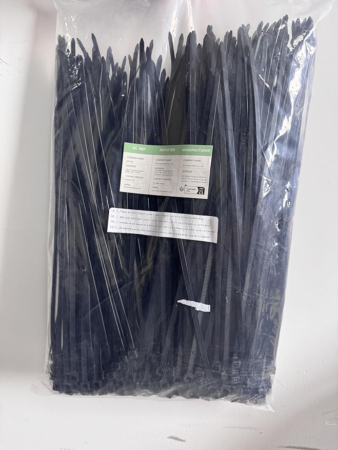 XINGO 10 Inch Cable Zip Ties (500 Pack), 40 Lbs Tensile Strength-Heavy Duty, Self-Locking Nylon Plastic Nylon Wire Ties for indoor and outdoor (Black)