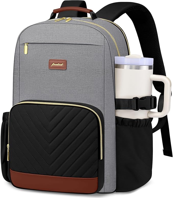 Focdod Laptop Backpack for Women Bookbag: 15.6 inch Work Backpacks with Pouch Pocket for Large Capacity Cup & USB Charger College Book Bag Travel Business Nurse Teacher Bookbags Anti-theft Back Pack