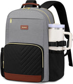 Focdod Laptop Backpack for Women Bookbag: 15.6 inch Work Backpacks with Pouch Pocket for Large Capacity Cup & USB Charger College Book Bag Travel Business Nurse Teacher Bookbags Anti-theft Back Pack