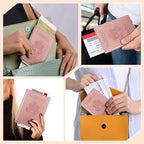 Passport Holder for Travel Men Women - Passport Cover, Passport Wallet Case Travel Essentials Travel Must Haves Accessories Blocking Leather Card Slot Protector for Stocking Stuffers Gifts, Rose Pink