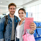 Passport Holder for Travel Men Women - Passport Cover, Passport Wallet Case Travel Essentials Travel Must Haves Accessories Blocking Leather Card Slot Protector for Stocking Stuffers Gifts, Pink