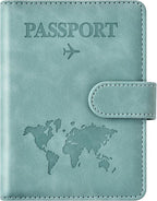 Eoehro Passport Holder for Travel Essentials, Passport Wallet Cover Case for Travel Must Haves Accessories,Passport Book Holders for Women and Men(light blue)