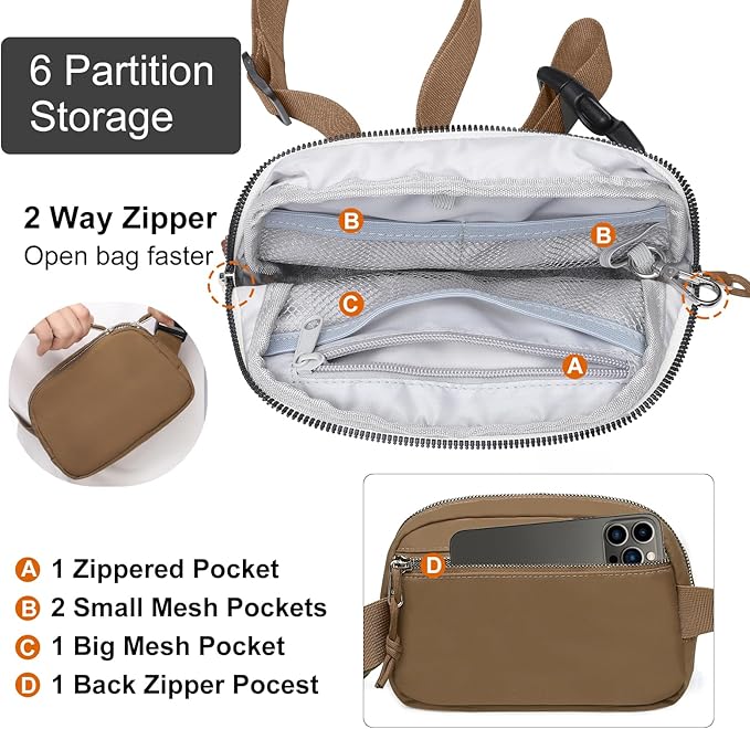 Mini Belt Bag for Women, RFID Small Fanny Pack, Womens Fashion Waist Packs with Extender Strap, Crossbody Bum Bags