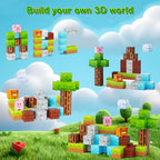 Magnetic Blocks Minecraft-Style Magnetic Building Blocks Cubes - 35PCS Tin Box Magnet Toys Travel Set STEM Educational for Kids Ages 4-8 6-8 8-12 Year Old Boys Girls Birthday Christmas