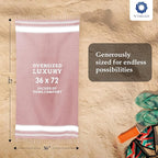 Cotton Turkish Beach Towel with Towels Oversized 36"x72" Pool Absorbent Extra Large Quick Dry Sand Travel Towel (Pink, 4 Pack)