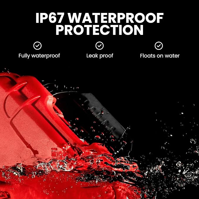 NANUK 904 Waterproof First Aid Box Empty – Durable, Medical First Aid Organizer Case, IP67-Rated, Dustproof, Impact-Resistant, and Floats (8.4" x 6.0" x 3.7") – Red