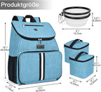 BAGLHER丨Dog Travel Bag, Airline Approved Pet Supplies Backpack, Dog Travel Backpack with 2 Silicone Collapsible Bowls and 2 Food Baskets