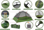 Clostnature Lightweight Backpacking Tent - 1/1.5/2/3/4/6 Person Ultralight Waterproof Camping Tent, 3 Season Large Size Easy Setup Tent for Family, Outdoor, Hiking and Mountaineering