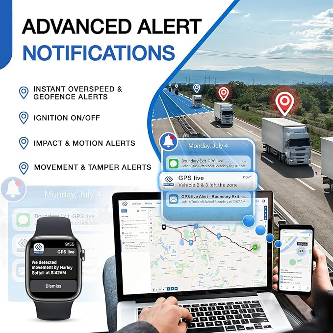 REWIRE SECURITY Geo Track Mini 4G GPS Tracker for Vehicles – Real-Time Vehicle Tracking Device for Car, Van, Motorhome | Easy Battery Install | Live App Tracking | 4G Fleet Tracking | Free Trial