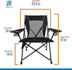 Kijaro Foldable Camping Chair, Vik Black, Polyester, Mesh, Steel, Portable, Durable, Unisex