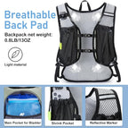 Lightweight Hydration Backpack, Running Backpack with 2L Water Bladder, Hydro Water Daypack for Cycling Hiking Rave for Men Women