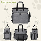 LARIPOP Dog Travel Bag Airline Friendly for Small Medium Large Dogs, Pet Travel Organizer with Collapsible Bowls Food Containers Mat, Waterproof Portable Tote for Dog Outdoor Travel