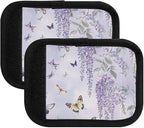 4 PC Luggage Handle Wrap Luggage Handle Covers Tags for Suitcase Bags Travel Luggage Handle Identifier Gripper Purple Butterflies and Lavender