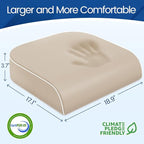 SweetSlubr Seat Cushion for Tailbone Pain Relief, Office Chair Cushion, Memory Foam Large Chair Cushion with Non-Slip Cover for Soft Support at Office Chair, Car Seat, Airplane Beige/2X-Large