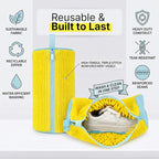 Shoe Washing Machine Bag for Washer & Dryer, Mesh Laundry Shoe Bag with Brush & Shoe Trees, Sneaker Cleaning Bag, Reusable Shoe Cleaner, Fits Up to Size 13