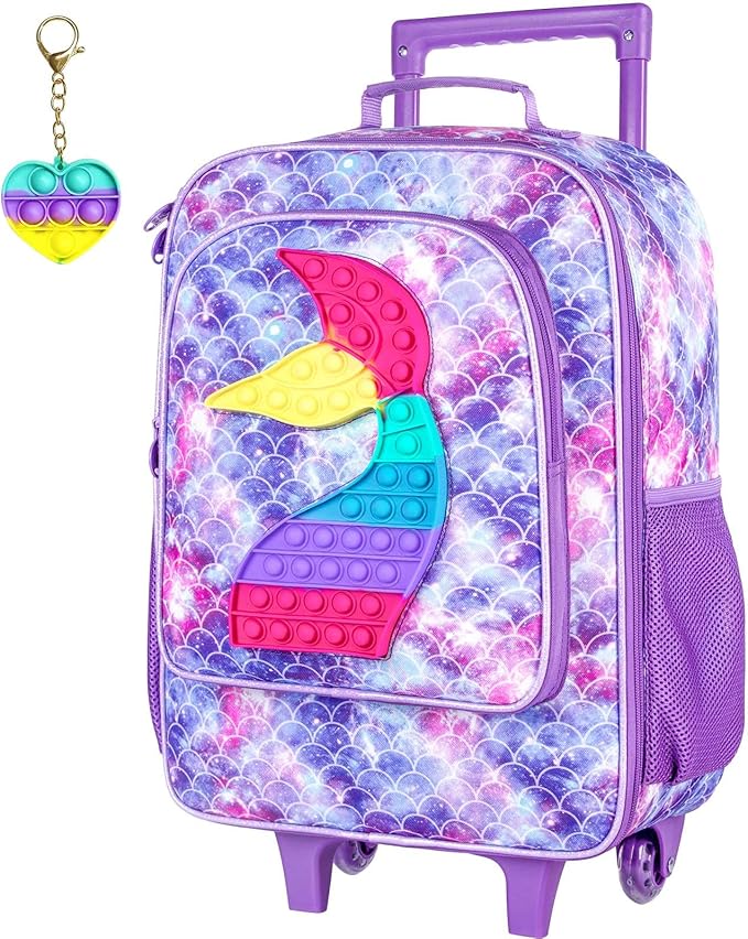 WZLVO Kids Luggage for Boys and Girls, Cute Dinosaur Unicorn Rolling Wheels Suitcase for Toddler Children