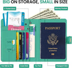 Passport Holder for Travel Essentials, RFID Blocking Leather Cover Wallet with Magnetic Closure, Aesthetic & Cute Passport Book Case for Women and Men - Coastline