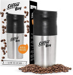 Equinox Coffee Boy All-in-One Portable Pour Over Coffee Maker, 14oz Silver Travel Mug, Compact, Manual, 12 Watts, 12 Volts, 1 Count