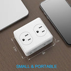 Outlet Extender, HICITY Multi Plug Outlet with 6 Electrical Outlets Adapter, 3-Prong Wall Outlet Tap for Cruise Ship Home Office Dorm, White (4 Pack)
