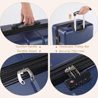 Sweetcrispy Carry on Suitcase Set, Luggage with Spinner Wheels, Hard Shell ABS, TSA Lock, Navy Blue, 3-PCS Set (20/24/28 inch)