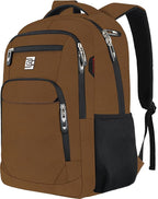 Volher Laptop Backpack,Business Travel Anti Theft Slim Durable Laptops Backpack,Water Resistant College Computer Bag for Women & Men Fits 15.6 Inch Laptop and Notebook-Brown