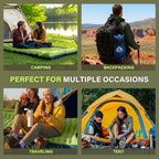 FUN PAC Camping Sleeping Pad, Ultralight Camping Mat with Pillow, Built-in Foot Pump Inflatable Sleeping Pads Compact for Camping Backpacking Hiking Traveling Tent,Single,Green