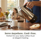 Elite Gourmet 6-Cup Electric Coffee Percolator – Stainless Steel, Fast Brewing, Keep Warm with Auto Shut-Off, Clear Brew Progress Knob, Cordless Serving Base, Reusable Filter, 1000W