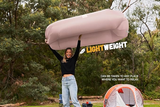 WEKAPO Inflatable Couch Air Lounger Chair - Camping & Beach Accessories, Portable Blow up Sofa for Hiking, Lawn, Indoor/Outdoor Movies & Music Festivals. Lightweight and Easy to Set Up Air Hammock