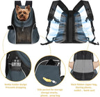 WOYYHO Pet Dog Carrier Backpack Small Dog Front Backpack Ventilated Mesh Dog Travel Back Pack with Safety Belt for Travel Hiking Cycling Outdoor Adventures (Size S: 2-4.5 lbs, Dark Gray)