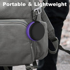 Round Earbud Case Portable EVA Carrying Case Storage Bag Cell Phone Accessories Organizer with Carabiner for Earphone, Earbud, Earpieces, SD Memory Card, Camera Chips, Purple