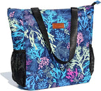 Original Floral Water Resistant Large Tote Bag Shoulder Bag for Gym Beach Travel Daily Bags Upgraded