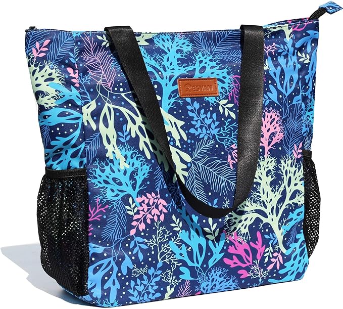 Original Floral Water Resistant Large Tote Bag Shoulder Bag for Gym Beach Travel Daily Bags Upgraded