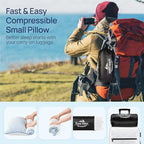 Small Cooling Memory Foam Travel Pillows for Airplanes Sleeping, Compressible Camping Pillow, Mini Adjustable Shredded Foam Bed Pillow for Medium Firm Neck Knee Lumbar Support, Ideal Car, Backpacking