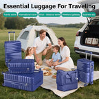 Joyway Luggage Sets 6 Piece with Detachable Spinner Wheels, Lightweight Hard Shell Travel Suitcse Set with TSA Lock (Blue, 6 Piece Set)