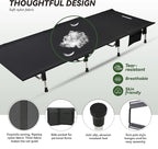 MARCHWAY Lightweight Folding Tent Camping Cot Bed with Lever Lock, Easy Setup Portable Compact for Outdoor Travel, Hunting, Hiking, Motorcycling, Support 330Lbs (Black)