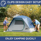 Happy Travel Camping Tent, 4 Person Dome Tents for Camping with Rainfly, Waterproof Clip Easy Setup Portable Family Tent with Mesh Windows, 20% More Headroom Backpacking Tents for Camping & Hiking