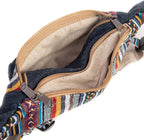 Freakmandu Eco-Friendly Boho Hippie Style Hemp Fanny Pack Blue Hip Waist Bag for Hiking Running Jogging (Azure)