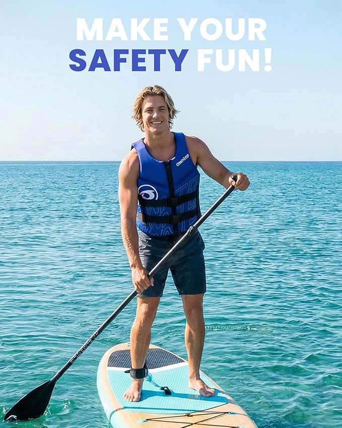 Owntop Swim Vest Adult Water Sport Vest Neoprene Floaties for Swimming, Boating, Kayaking, Fishing | Adjustable Zipper Dual Buckle Foldable Buoyancy Jacket