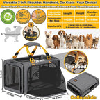 PAWZIDEA Expandable Large Pet Carrier, 24"×16"×16" Soft-Sided Cat Carrier for 2–4 Cats up 55lb, Portable & Collapsible Small Medium Dog Travel Crate for Car, XL Storage Pocket, ID Card, Shoulder Strap