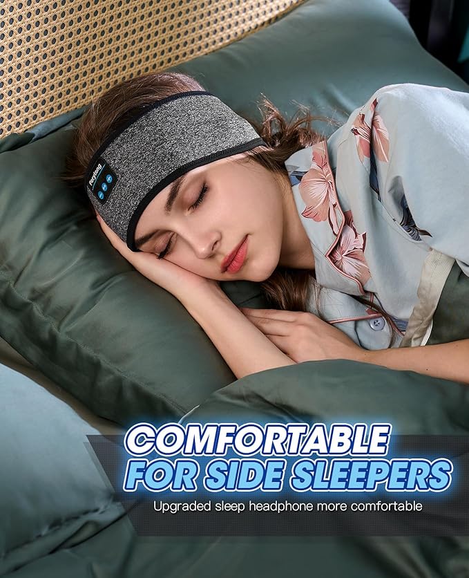 Perytong Sleep Headphones Wireless, Bluetooth Sports Headband Headphones with Ultra-Thin HD Stereo Speakers Perfect for Sleeping,Workout,Jogging,Yoga,Insomnia, Air Travel(Carbon Grayblack)