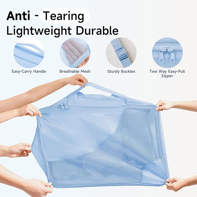 9 Set Packing Cubes for Travel, Gifts for Women Mom,Anti-Tearing Suitcase Organizer,OlarHike Vacation Essentials & Accessories for Cruise Ship
