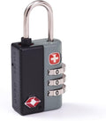 SwissGear TSA-Approved Travel Sentry Combination Luggage Lock with Resettable Combo and Inspection Indicator, Black, One Size