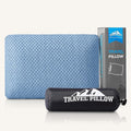 Travel Pillow Memory Foam Pillows, Camping Pillow-Compressible Medium Firm, Breathable Cover, Ideal Backpacking Hiking, Bed Pillows, Airplane and Car (Blue, L)