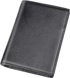 Polare Men's Slim RFID Blocking Leather Passport Holder Travel Bifold Wallet (Black)